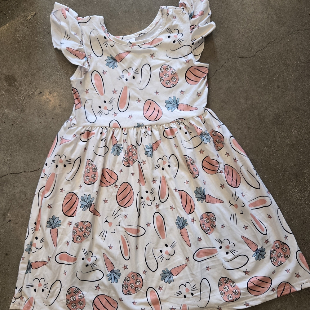 Adorable Bunny Print Kids Dress